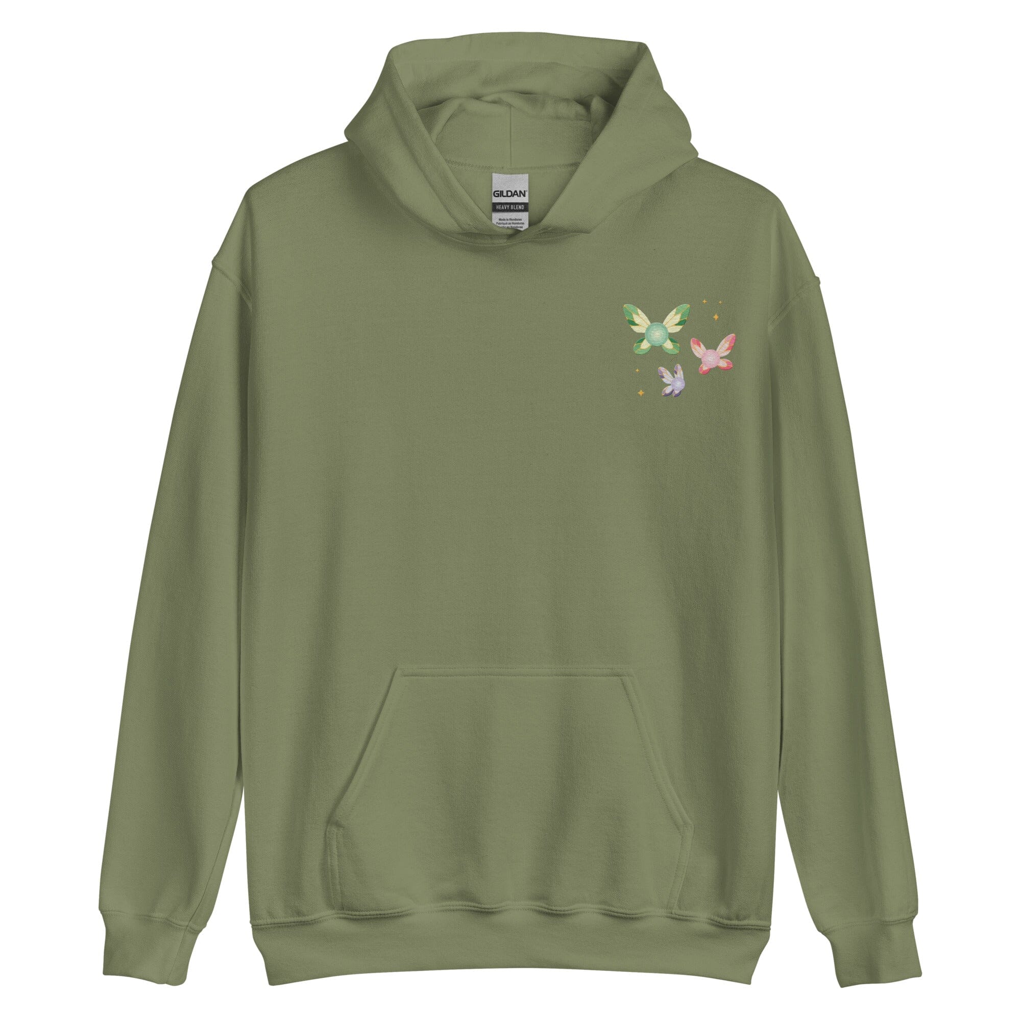 Navi Fairies | Embroidered Unisex Hoodie | The Legend of Zelda Threads & Thistles Inventory Military Green S 