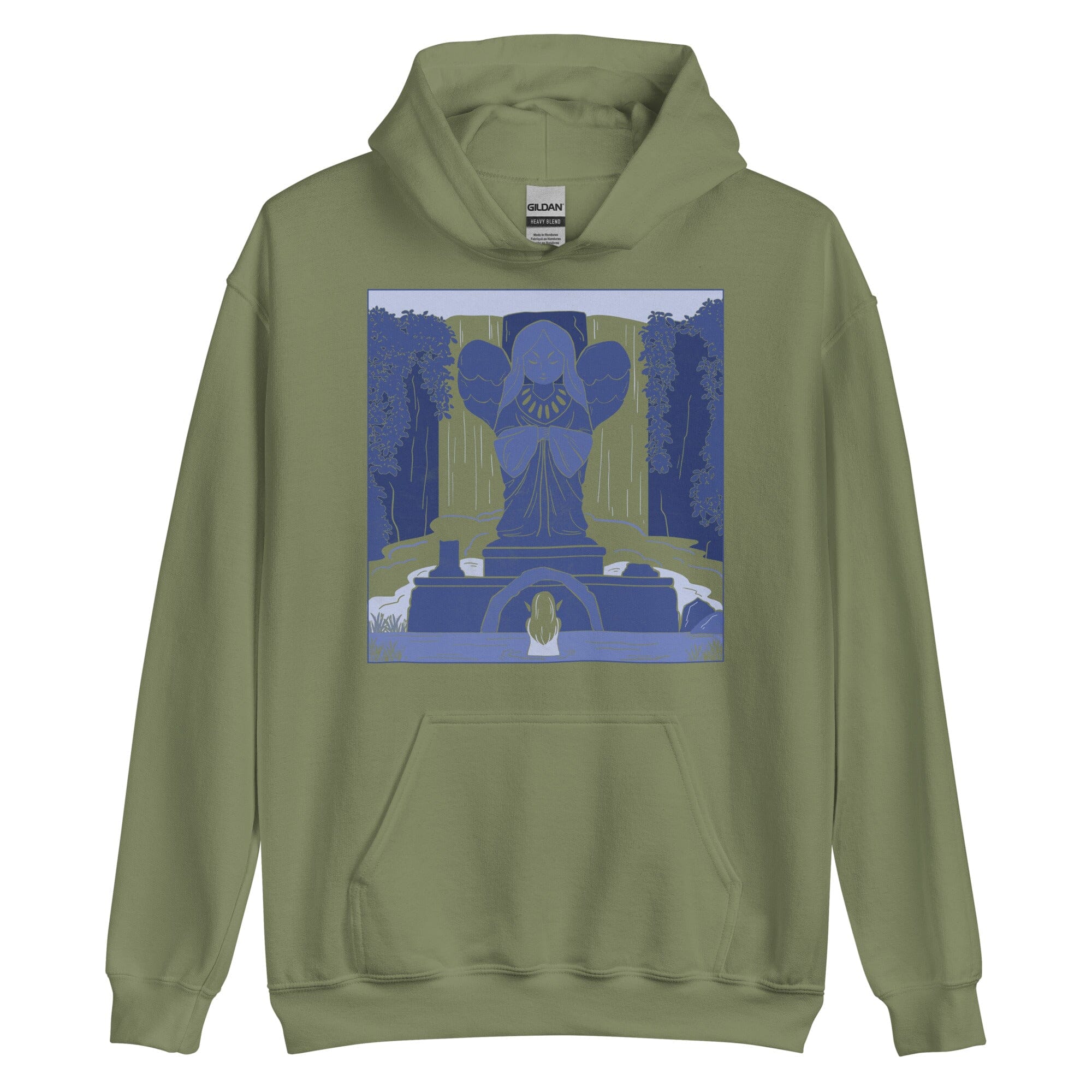 Goddess Statue | Unisex Hoodie | The Legend of Zelda Threads & Thistles Inventory Military Green S 