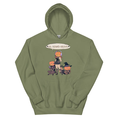 GG, Gourd-geous | Unisex Hoodie | Fall Halloween Threads & Thistles Inventory Military Green S 