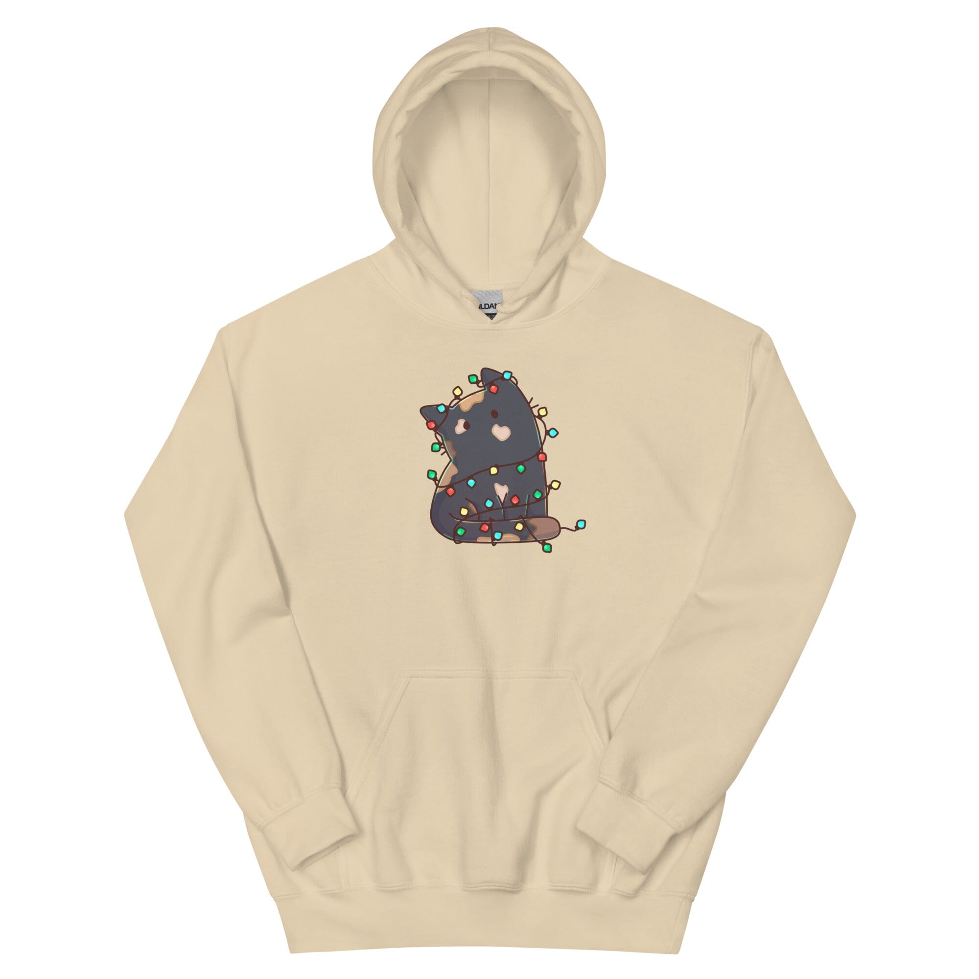 Christmas Torti Kitty | Unisex Hoodie | TTI Stream Christmas Threads & Thistles Inventory Sand S 