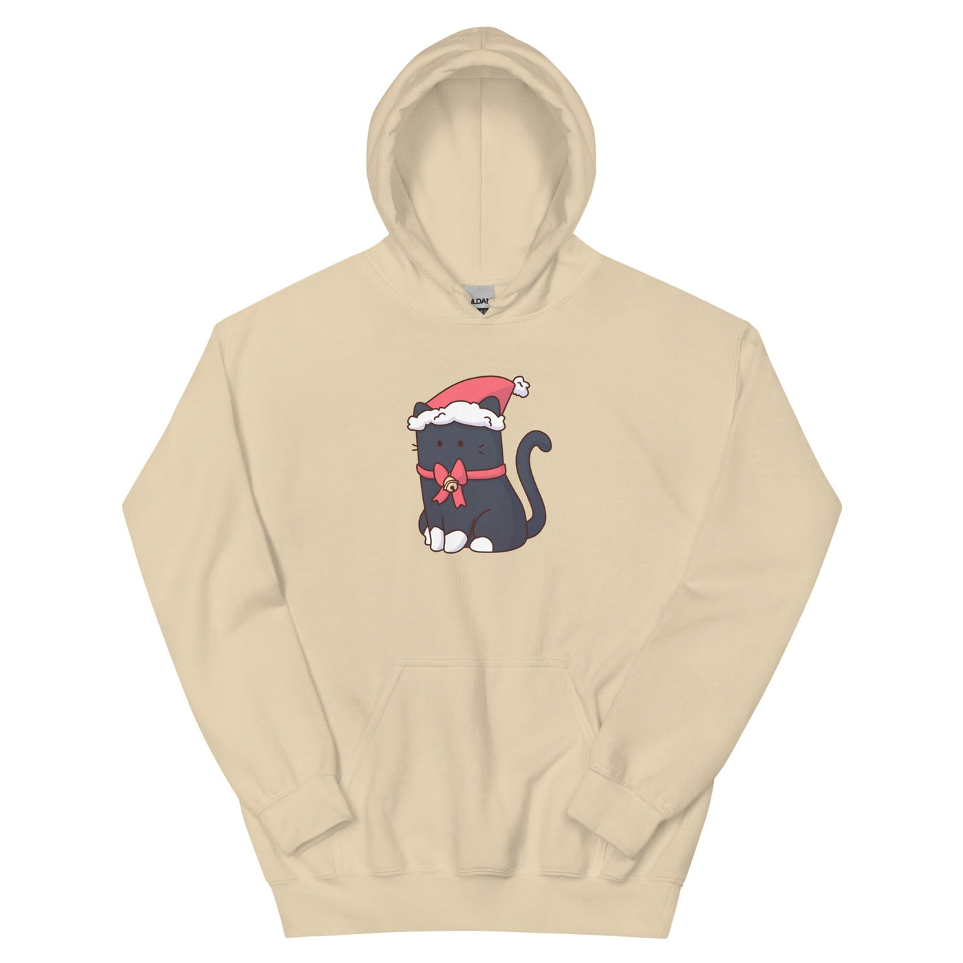 Christmas Tuxedo Kitty | Unisex Hoodie | TTI Stream Christmas Threads & Thistles Inventory Sand S 