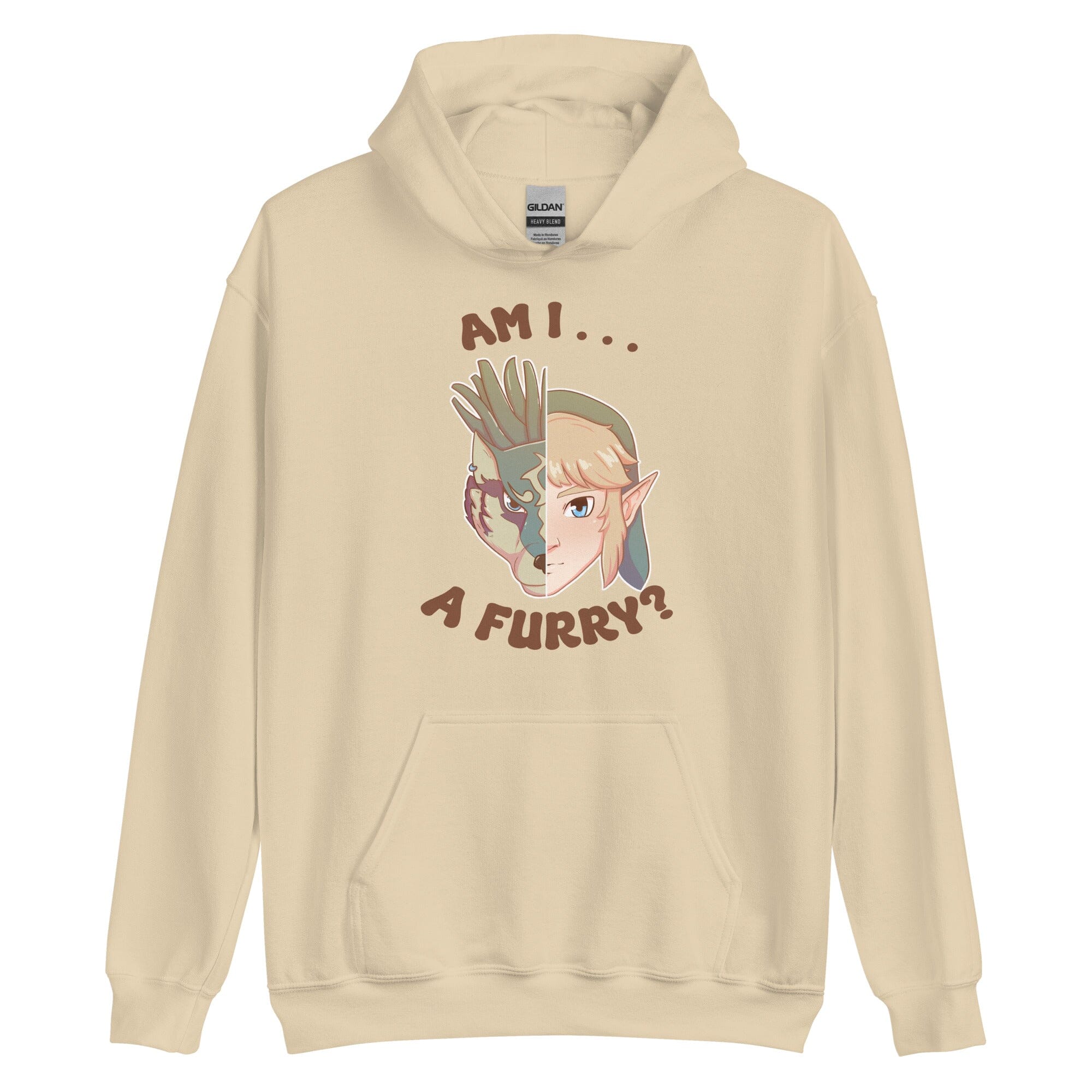 Am I a Furry? | Unisex Hoodie | Titty Tea Zelda Threads & Thistles Inventory Sand S 