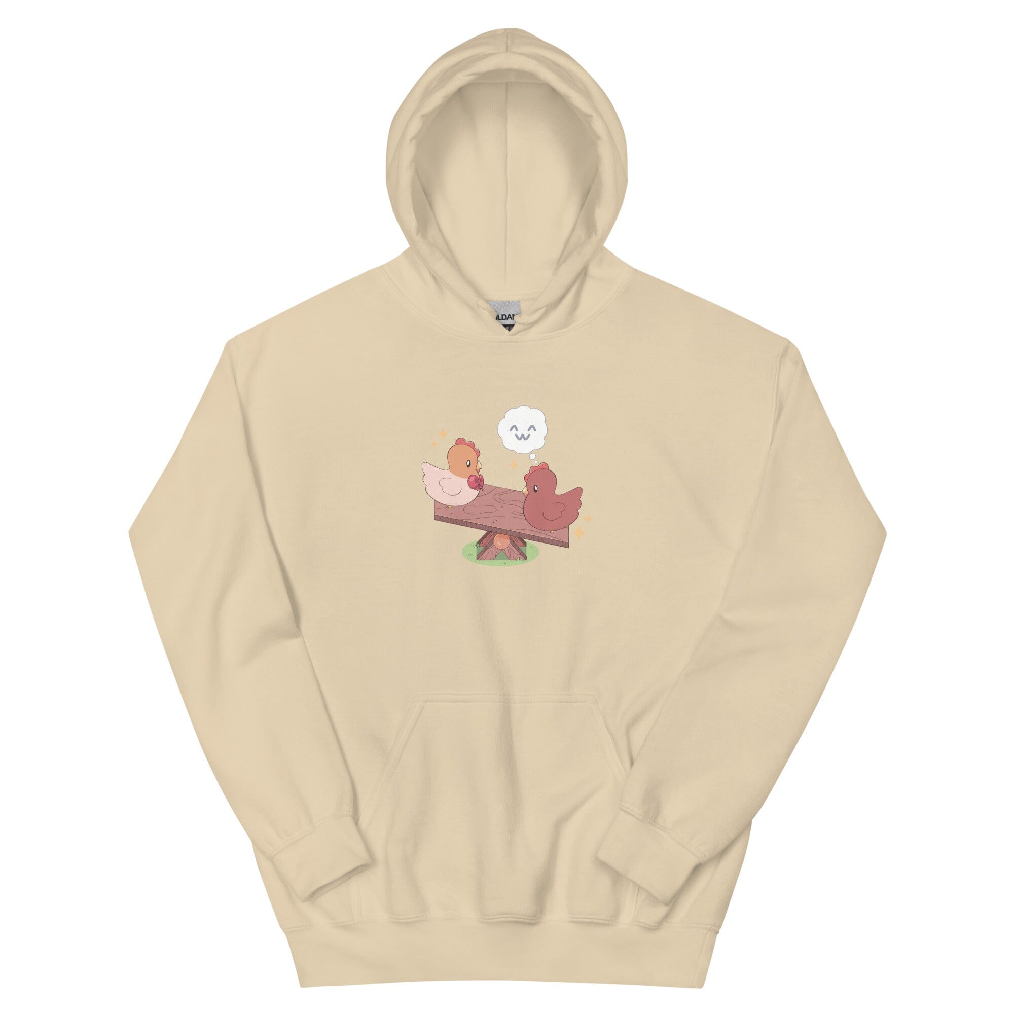 Chicken Seesaw | Unisex Hoodie | Fields of Mistria Threads & Thistles Inventory Sand S 