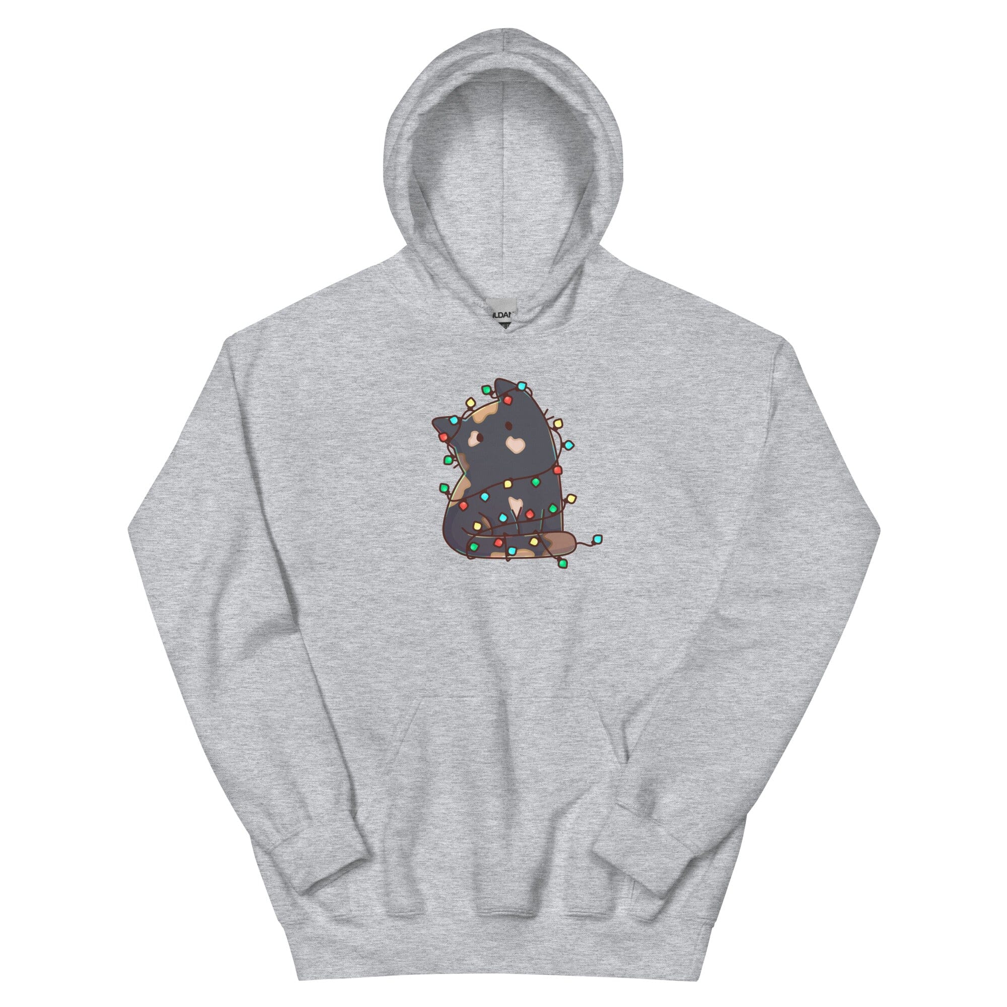 Christmas Torti Kitty | Unisex Hoodie | TTI Stream Christmas Threads & Thistles Inventory Sport Grey S 