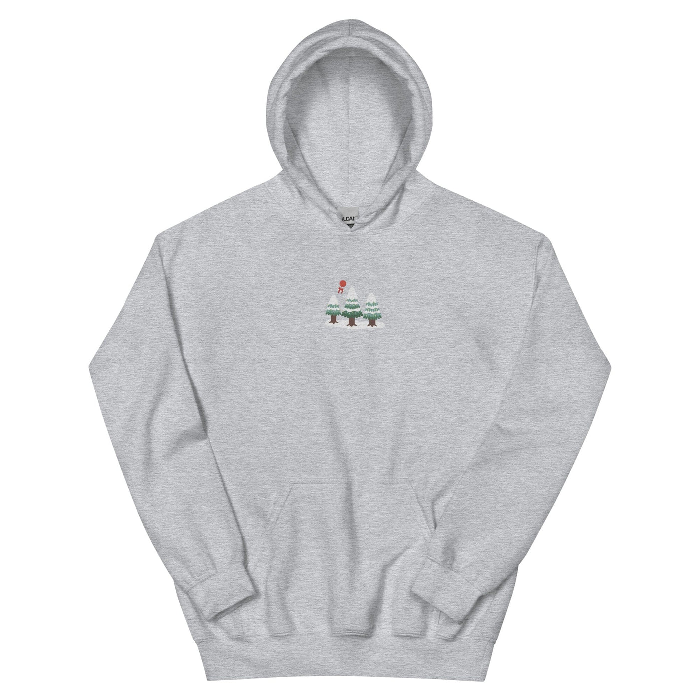 Cozy Animal Crossing Christmas | Embroidered Unisex Hoodie | Animal Crossing Threads & Thistles Inventory Sport Grey S 