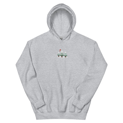 Cozy Animal Crossing Christmas | Embroidered Unisex Hoodie | Animal Crossing Threads & Thistles Inventory Sport Grey S 