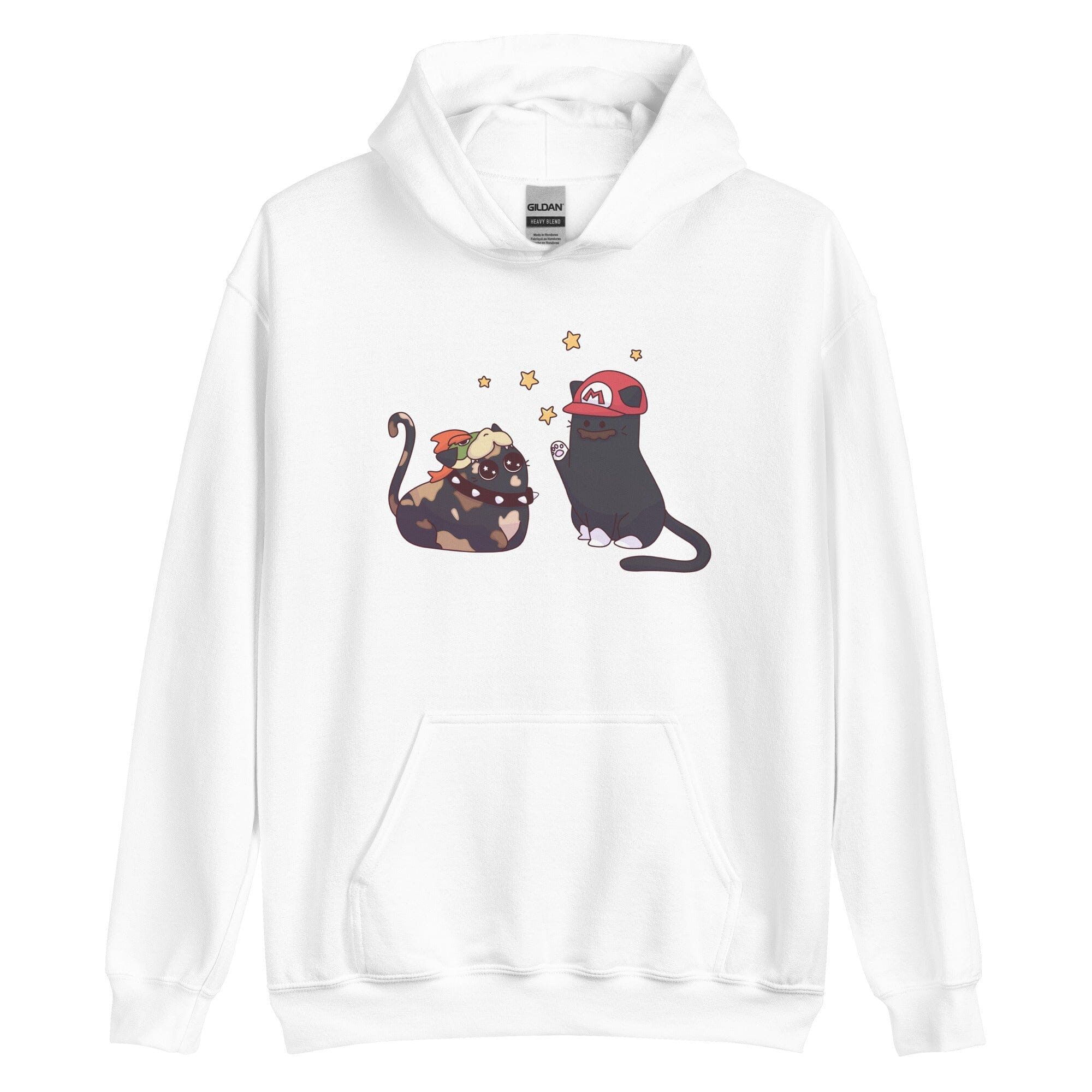 Team Bowser & Mario Kitties | Unisex Hoodie | TTI Stream Threads & Thistles Inventory White S 