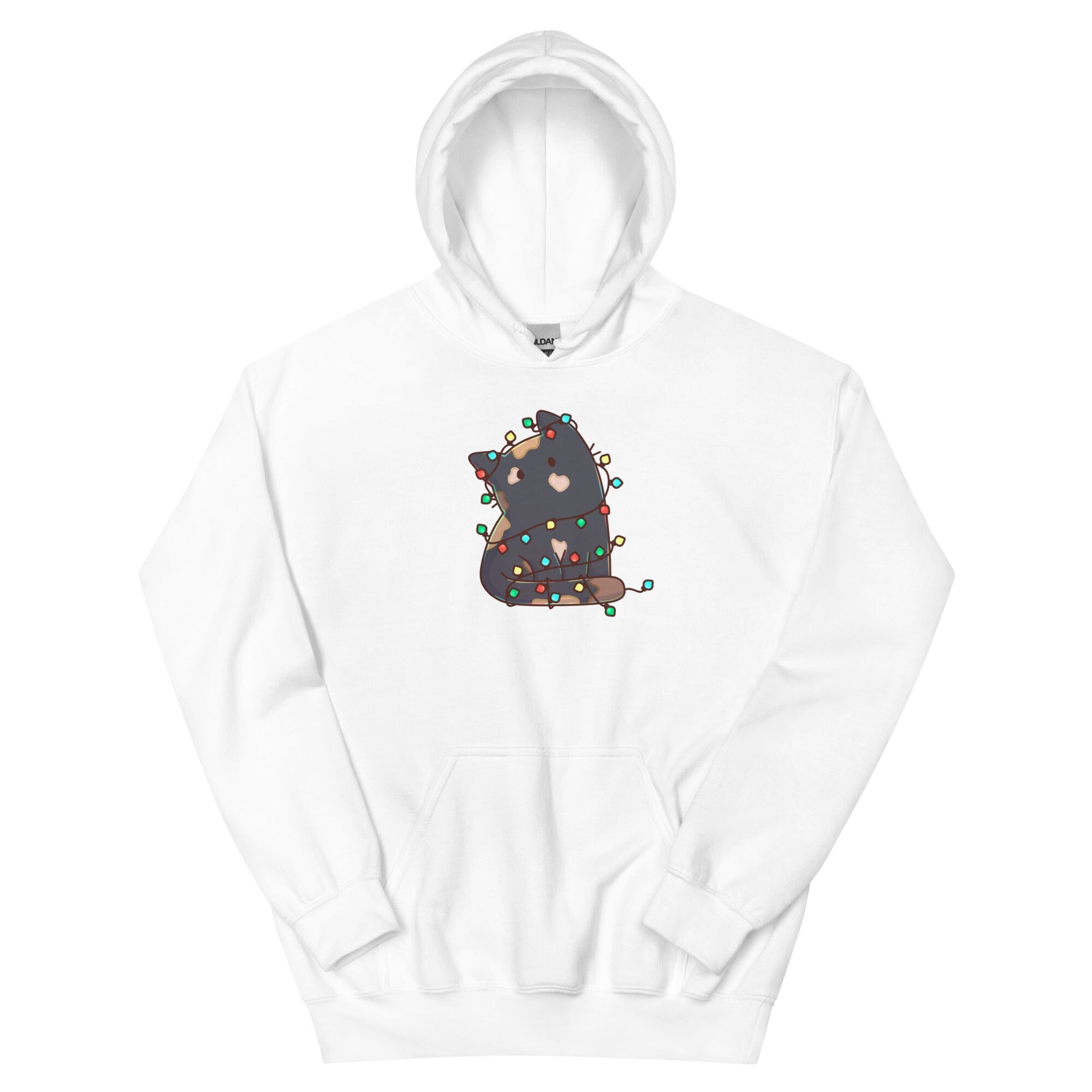 Christmas Torti Kitty | Unisex Hoodie | TTI Stream Christmas Threads & Thistles Inventory White S 