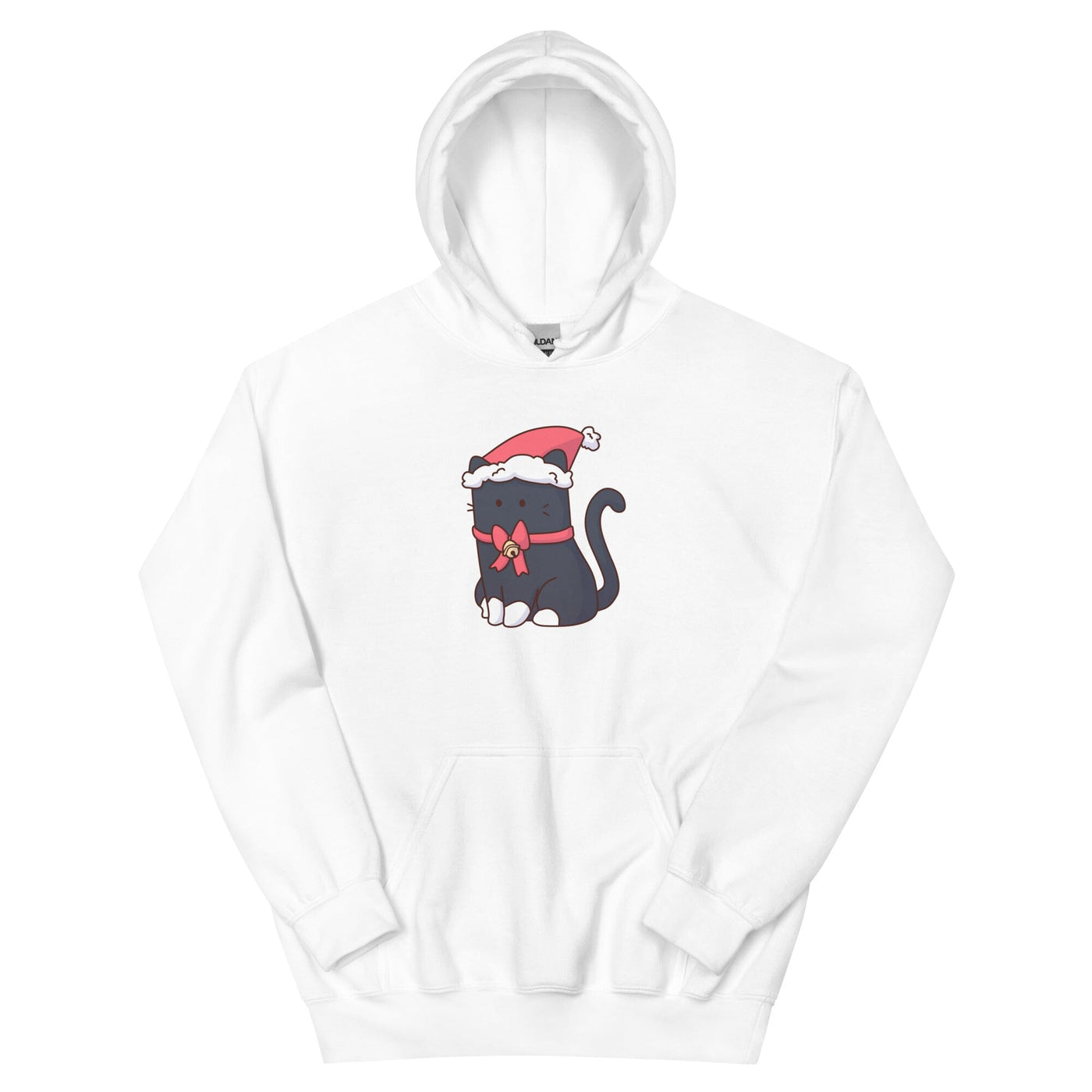 Christmas Tuxedo Kitty | Unisex Hoodie | TTI Stream Christmas Threads & Thistles Inventory White S 