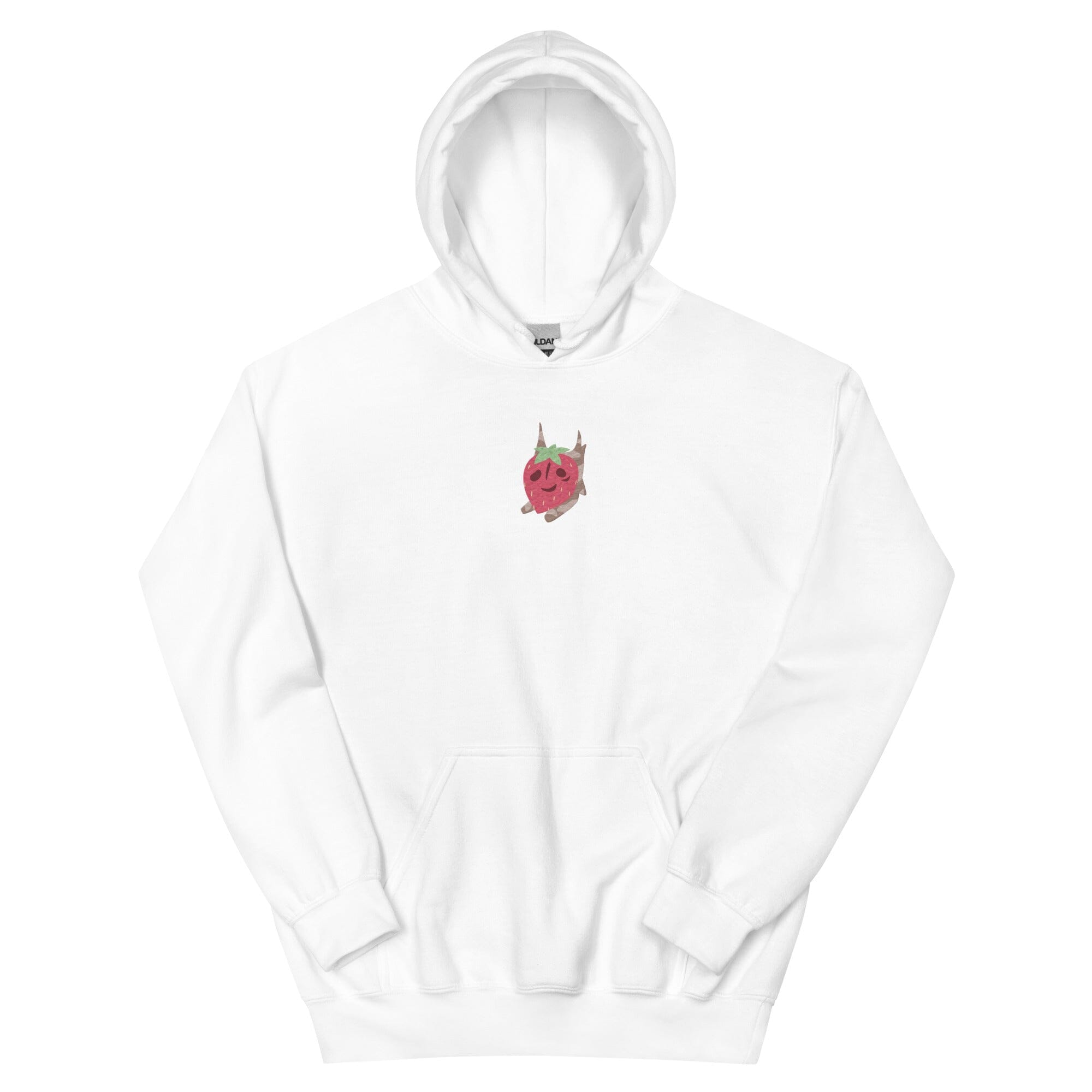 Strawberry Korok | Embroidered Unisex Hoodie | Titty Tea Zelda Threads & Thistles Inventory White S 