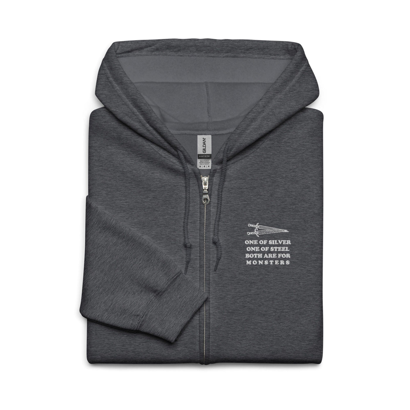 Both are for Monsters | Unisex heavy blend zip hoodie | The Witcher Hoodies Threads & Thistles Inventory Dark Heather S 