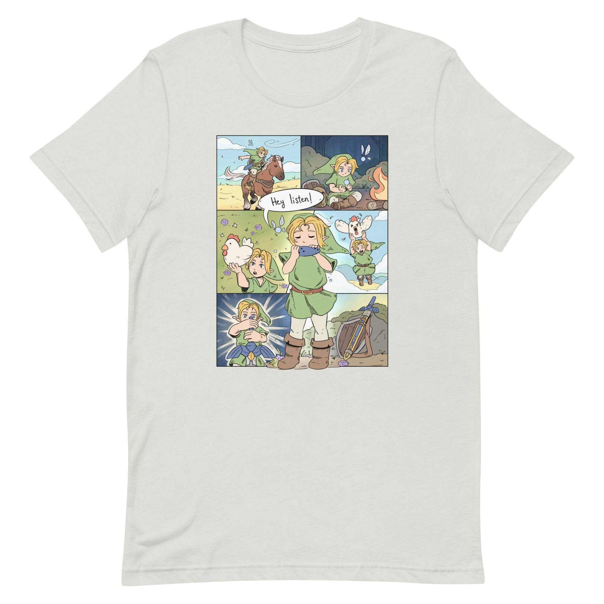 Ocarina of Time Comic | Unisex t-shirt | Zelda Titty Tea Threads & Thistles Inventory Silver S 