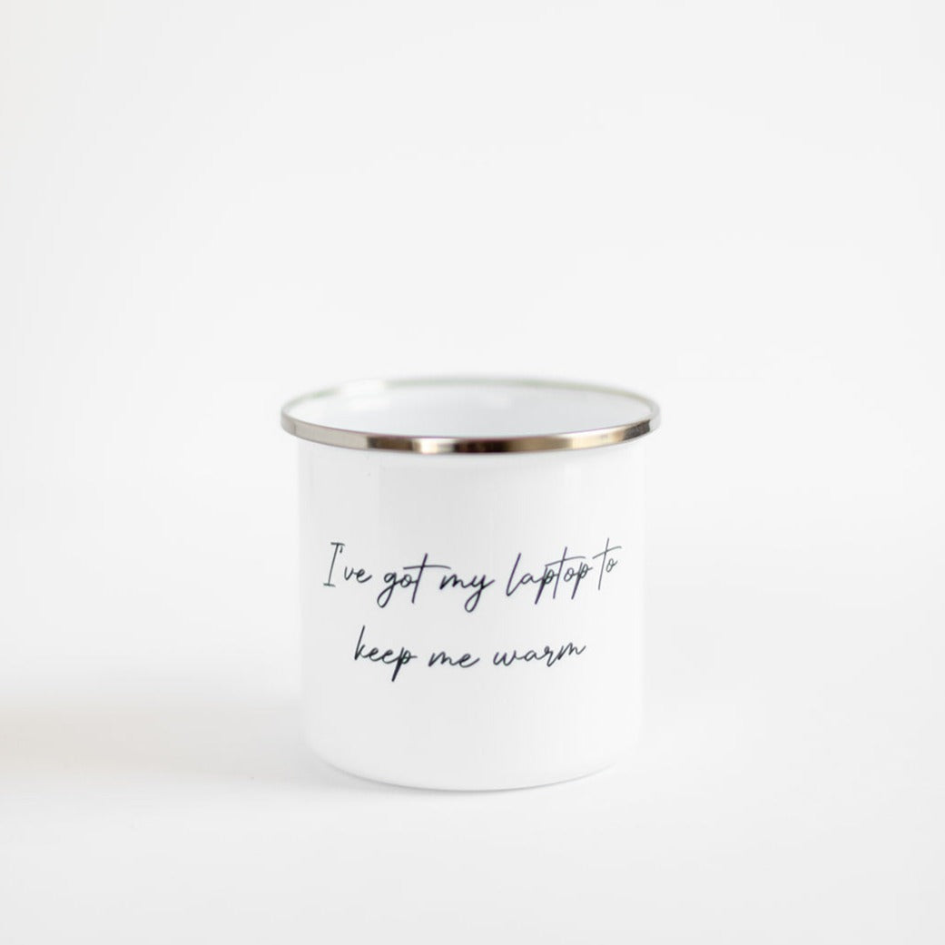 I've Got my Laptop Cozy Gamer Christmas 10oz Camp Mug Mugs Threads & Thistles Inventory 