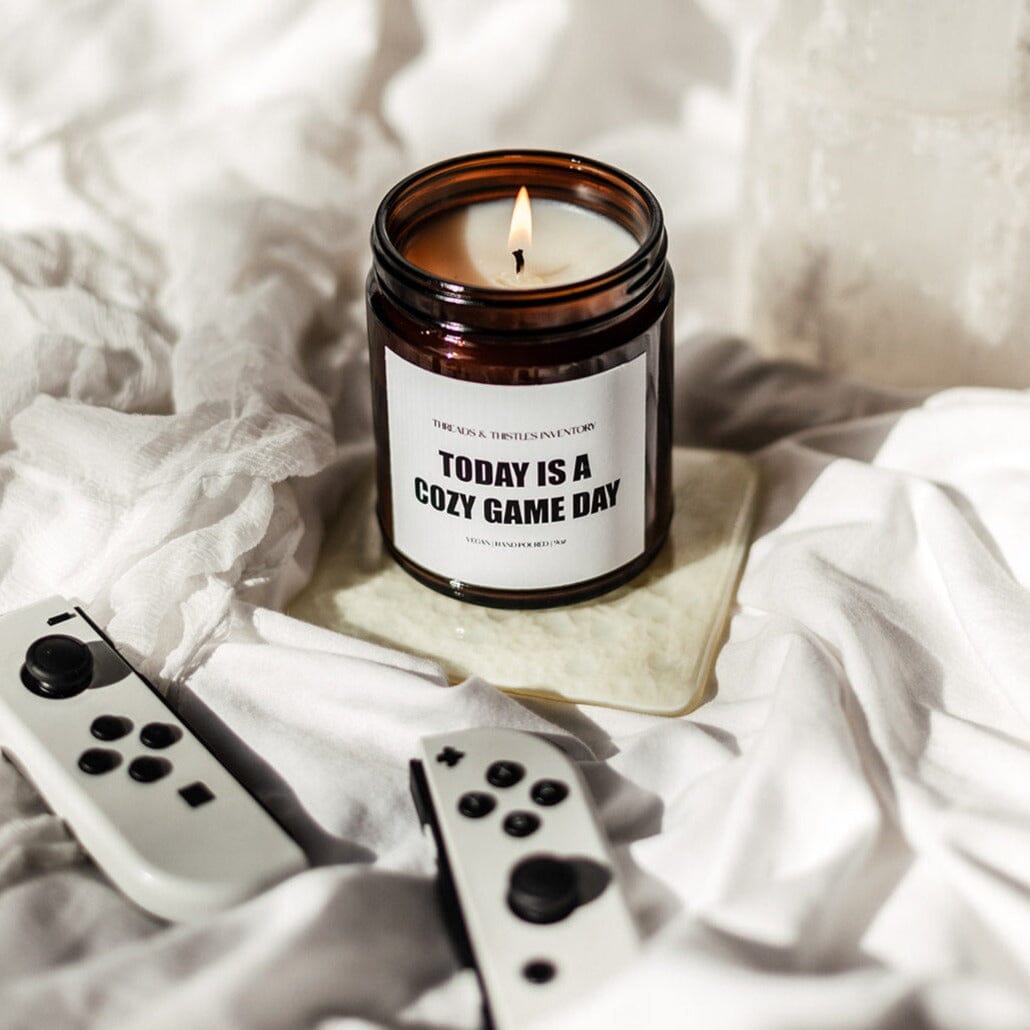 Cozy Game Day | 9oz Candle | Gamer Affirmations Candles Threads & Thistles Inventory 