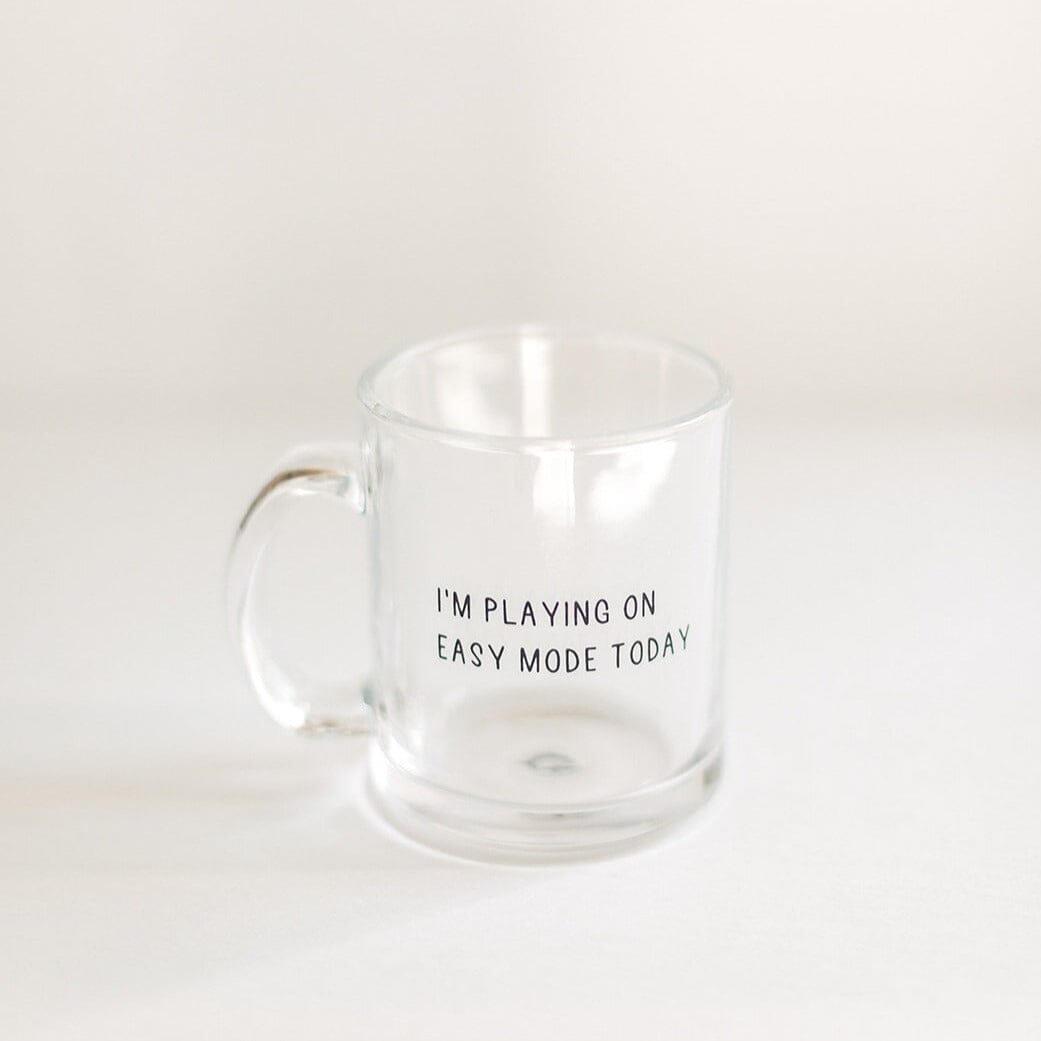Easy Mode | Mug Glass | Gamer Affirmations Mugs Threads & Thistles Inventory 