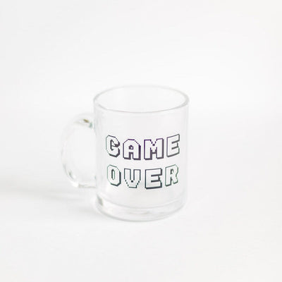 Game Over Pixels Mug Glass Retro Gaming Mugs Threads & Thistles Inventory 