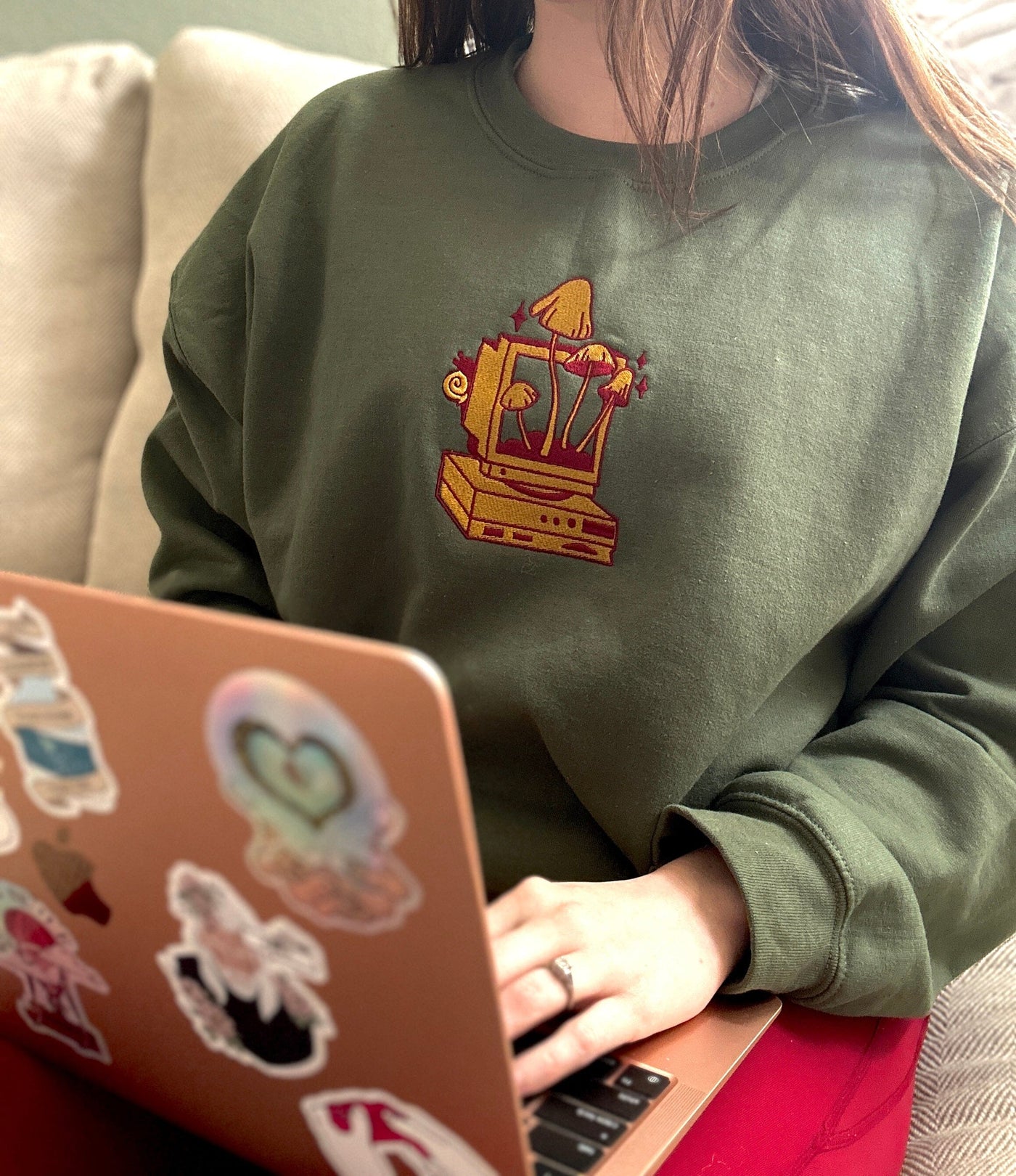 Cozy PC Gaming | Embroidered Unisex Sweatshirt | Cozy Gamer Threads & Thistles Inventory 
