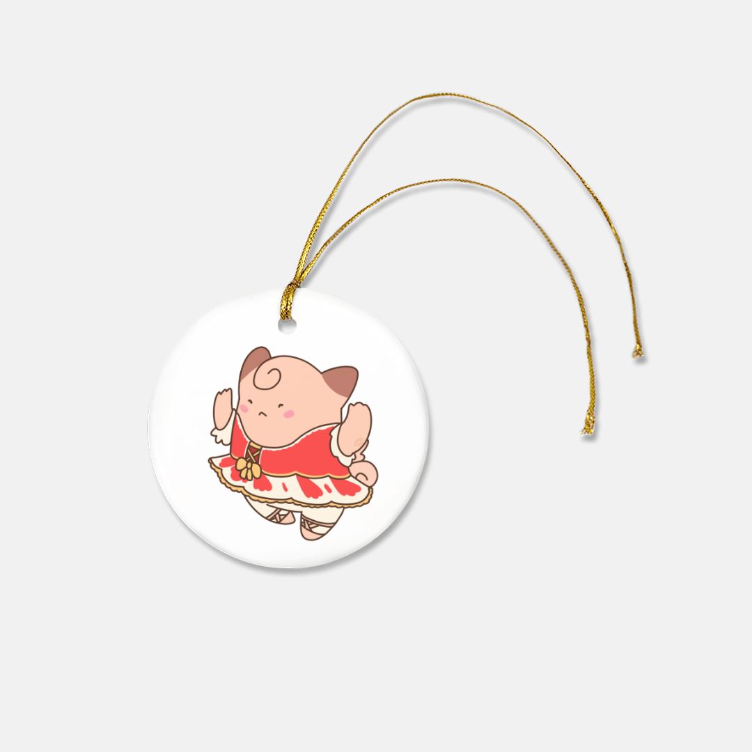 Ceramic Sugarplum Clefairy ornament | Pokemon Ornaments and Accents Threads & Thistles Inventory 