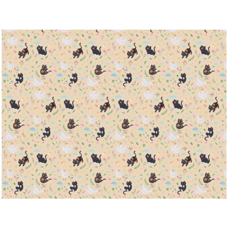 Goose & Kitties | Throw Blanket | TTI Stream Blankets Threads & Thistles Inventory 