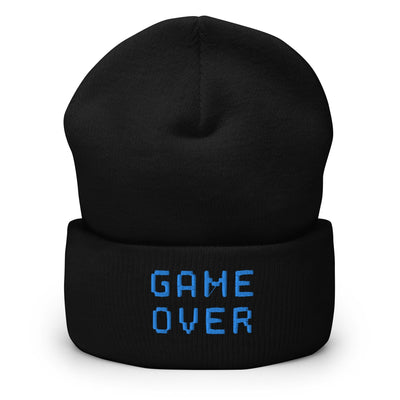 Game Over | Cuffed Beanie | Retro Gaming Threads & Thistles Inventory Black 