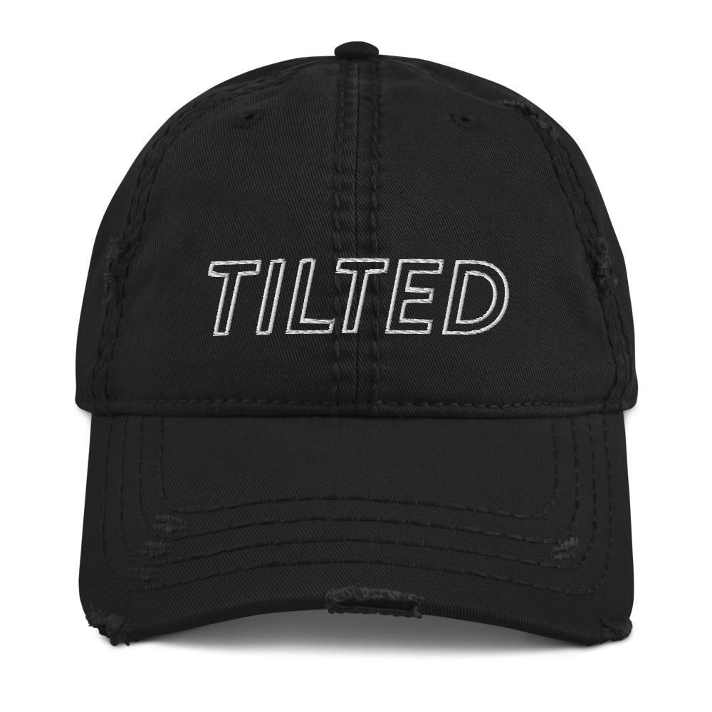 Tilted | Distressed Dad Hat Threads and Thistles Inventory Black 