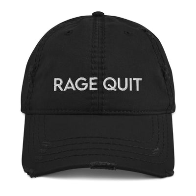Rage Quit | Distressed Dad Hat Threads and Thistles Inventory Black 