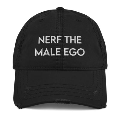 Nerf the Male Ego | Distressed Dad Hat Threads and Thistles Inventory Black 