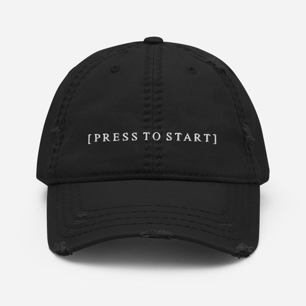 Press to Start | Distressed Dad Hat Threads and Thistles Inventory 
