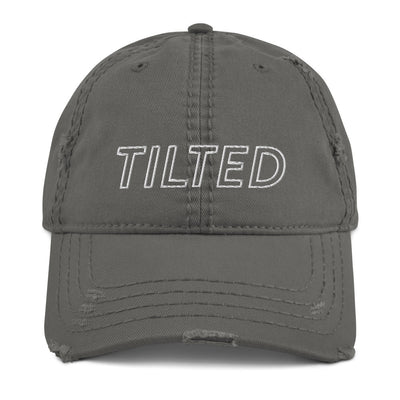 Tilted | Distressed Dad Hat Threads and Thistles Inventory Charcoal Grey 