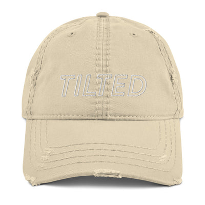 Tilted | Distressed Dad Hat Threads and Thistles Inventory Khaki 