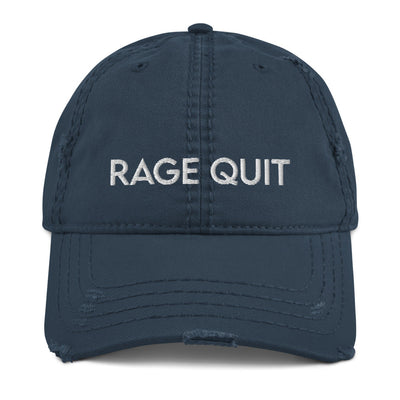 Rage Quit | Distressed Dad Hat Threads and Thistles Inventory Navy 
