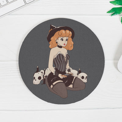 Game Time, Witches | Fall Mouse Pad (Round) Mousepad Threads & Thistles Inventory 