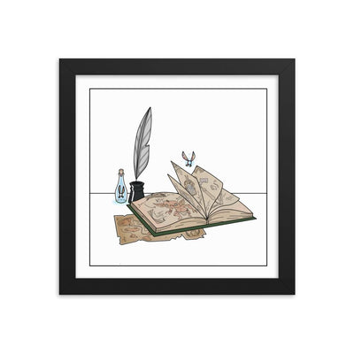 The Guide | 10x10 in Framed poster | The Legend of Zelda Threads and Thistles Inventory Black 