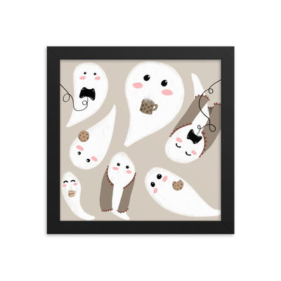 Cozy Ghosts | 8x10 Framed Poster Threads and Thistles Inventory Black 