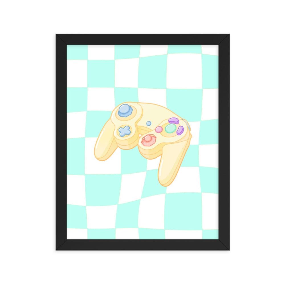 Gamecube Controller | Framed poster | Retro Gaming Threads & Thistles Inventory 