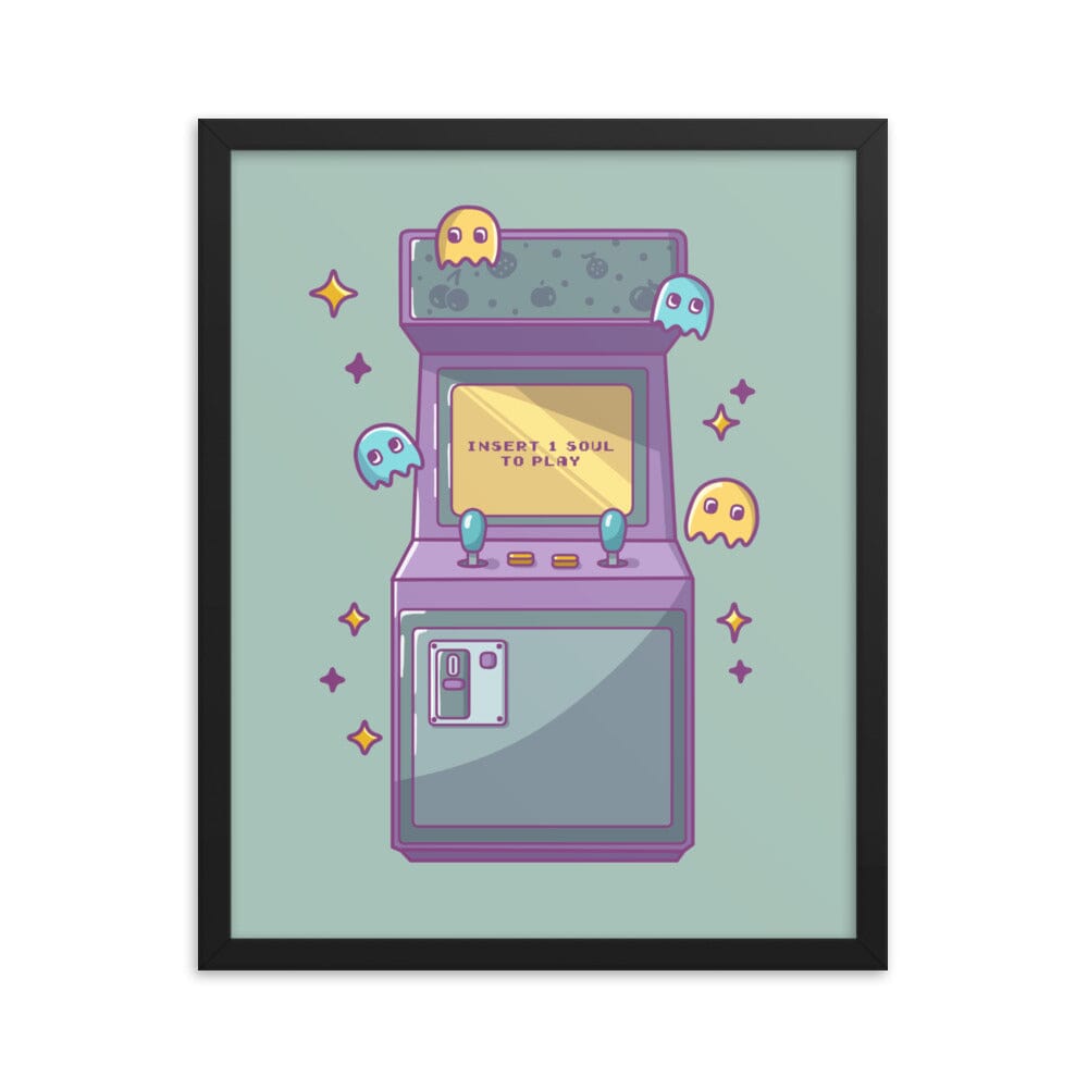 Insert 1 Life to Play | Framed poster | Retro Gaming Threads & Thistles Inventory 
