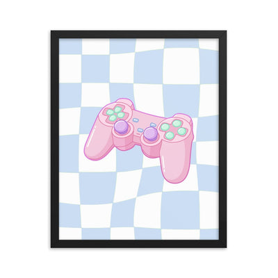 PS1 Controller | Framed poster | Retro Gaming Threads & Thistles Inventory 