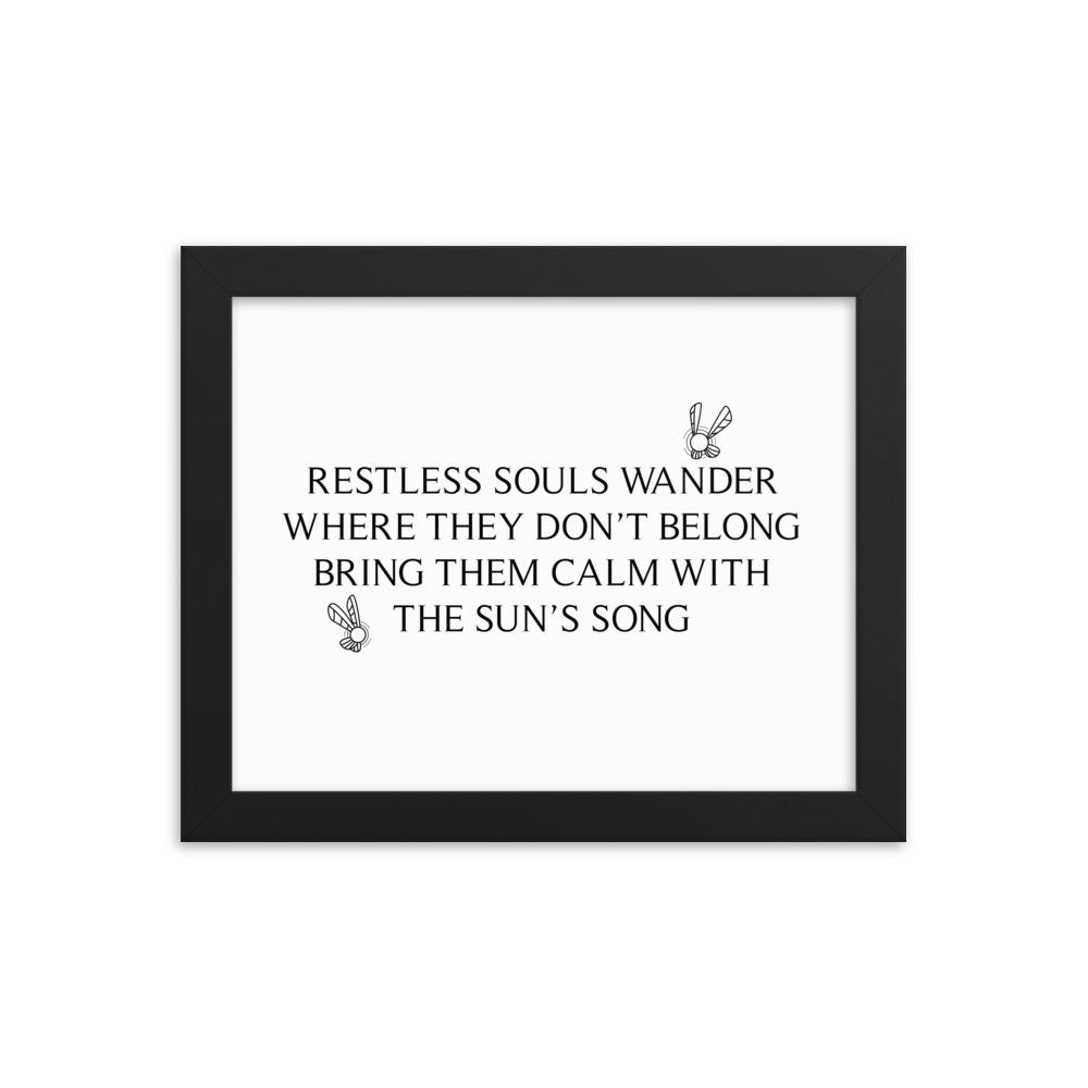 Sun's Song | 8x10 in Framed poster | The Legend of Zelda Threads and Thistles Inventory Black 
