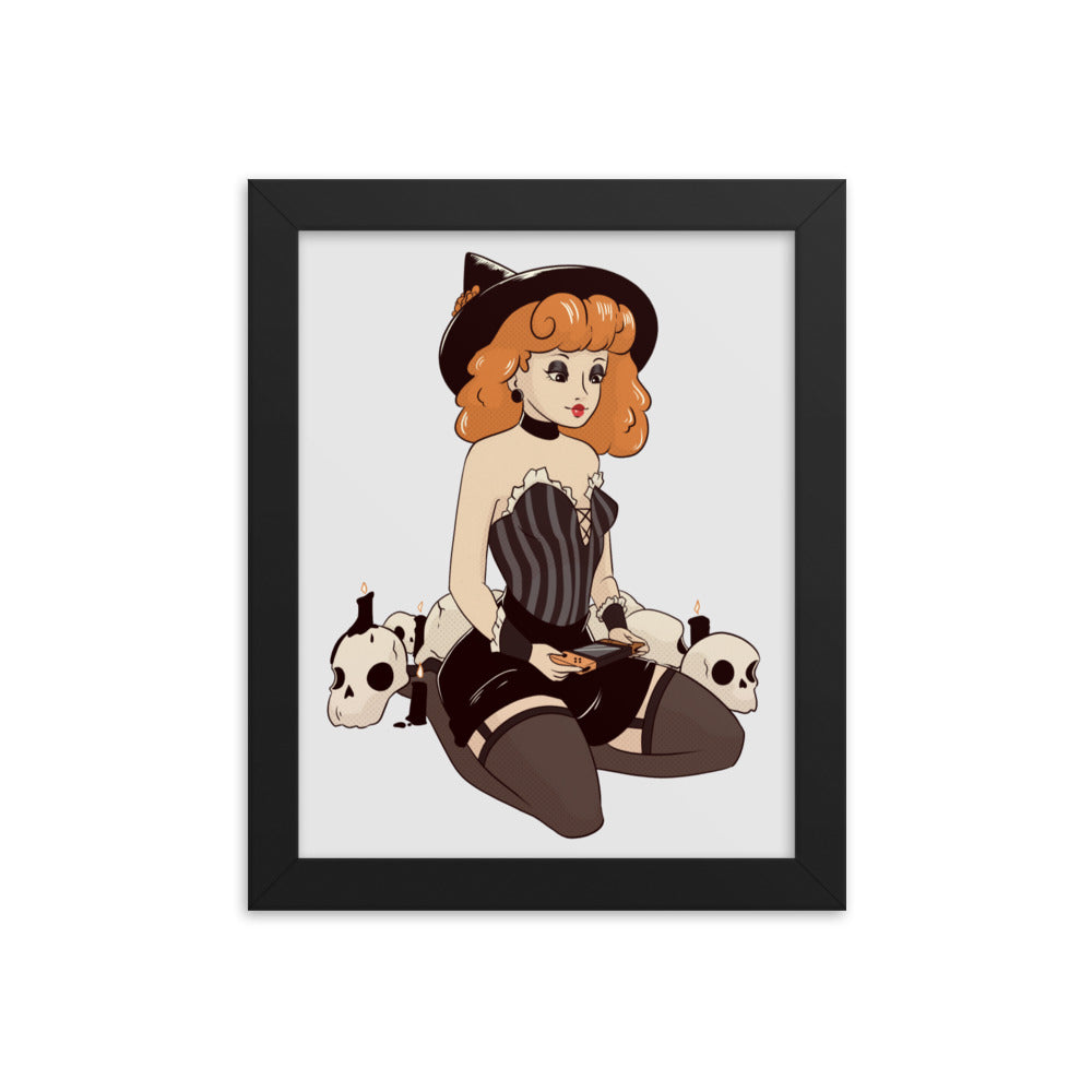 Game Time, Witches | Fall 8x10 Framed poster Threads & Thistles Inventory Black 
