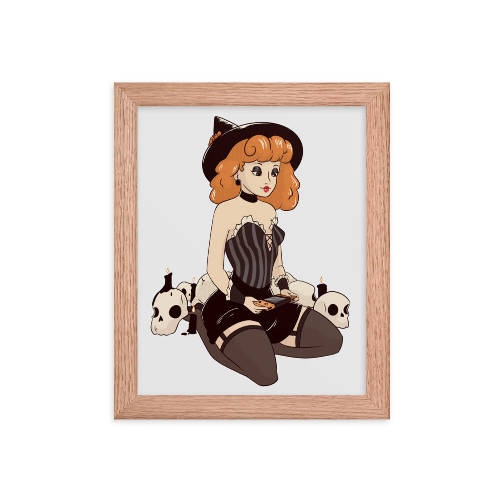 Game Time, Witches | Fall 8x10 Framed poster Threads & Thistles Inventory Red Oak 