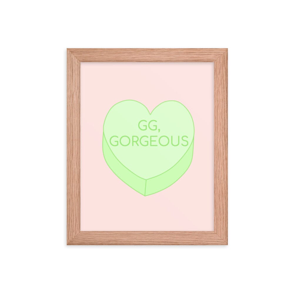 GG, Gorgeous | 8x10 Framed poster | Valentine's Day Threads & Thistles Inventory Red Oak 