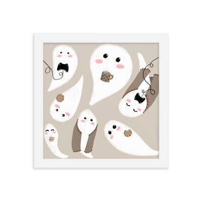 Cozy Ghosts | 8x10 Framed Poster Threads and Thistles Inventory White 