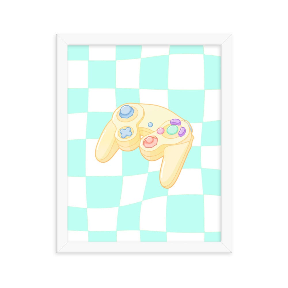 Gamecube Controller | Framed poster | Retro Gaming Threads & Thistles Inventory 