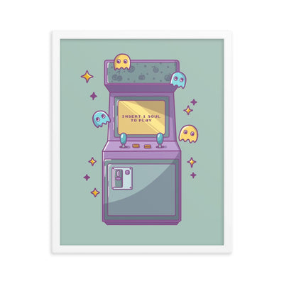 Insert 1 Life to Play | Framed poster | Retro Gaming Threads & Thistles Inventory 