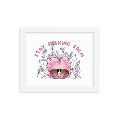 Stay Calm | Framed poster | Club Penguin Threads and Thistles Inventory White 