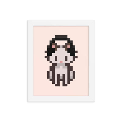 Gamer Kitty | Framed poster | Cozy Gamer Threads & Thistles Inventory White 