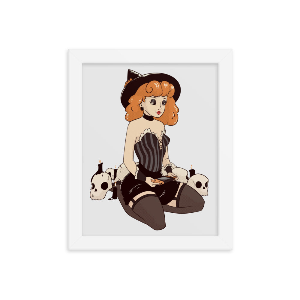 Game Time, Witches | Fall 8x10 Framed poster Threads & Thistles Inventory White 