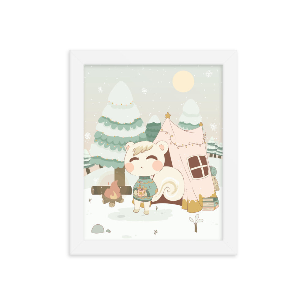 Marshal's Cozy Christmas | Cozy Gamer Animal Crossing | Framed poster Threads & Thistles Inventory White 