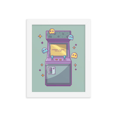 Insert 1 Life to Play | Framed poster | Retro Gaming Threads & Thistles Inventory 