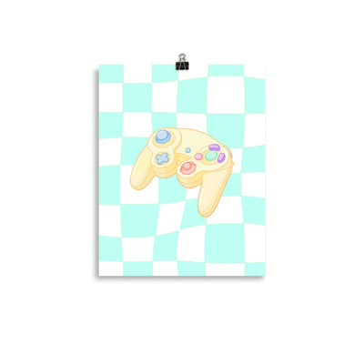 Gamecube Controller | Poster | Retro Gaming Threads & Thistles Inventory 11″×14″ 